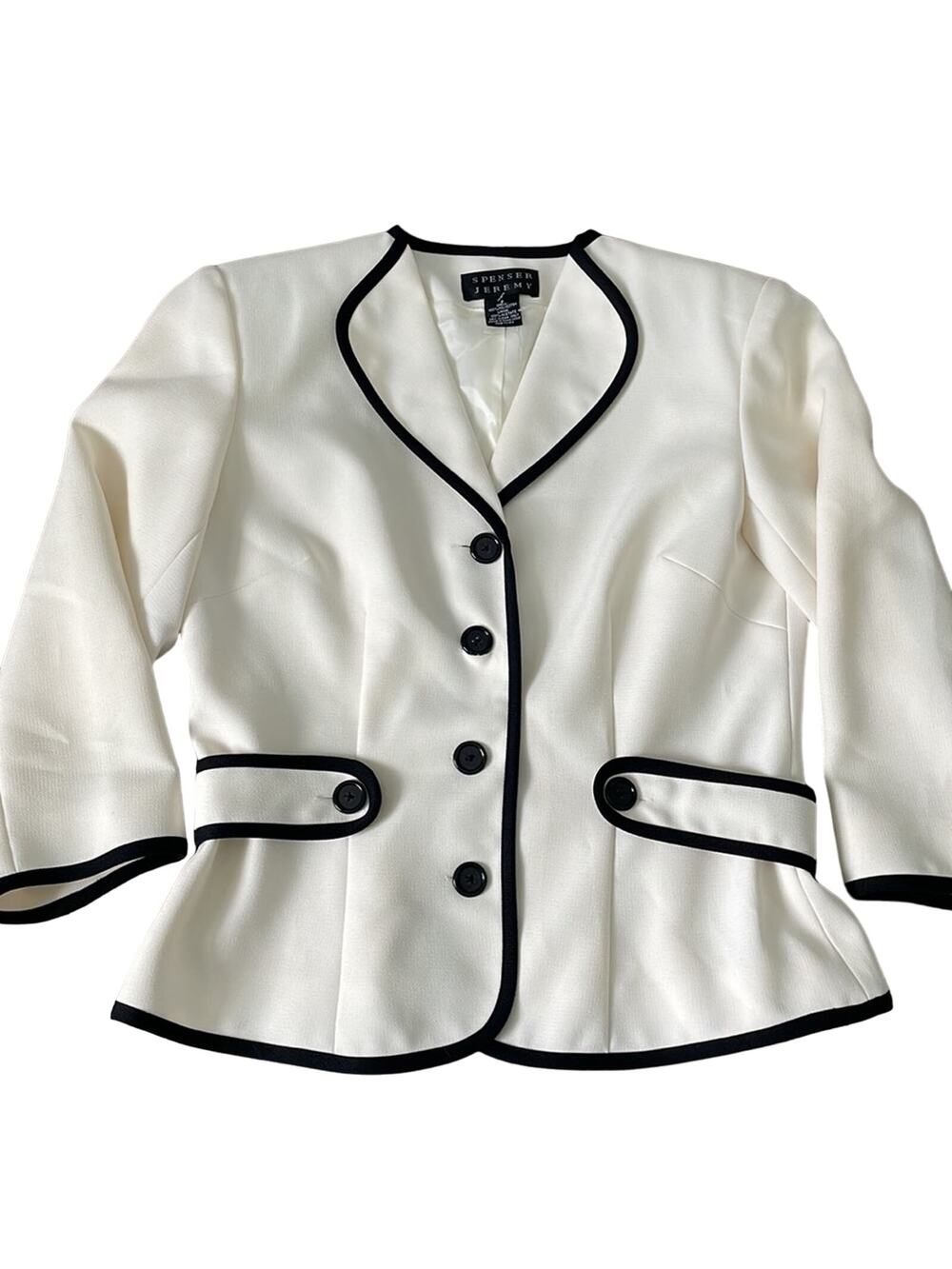 NWT Spenser Jeremy Winter White and Black Blazer Size S